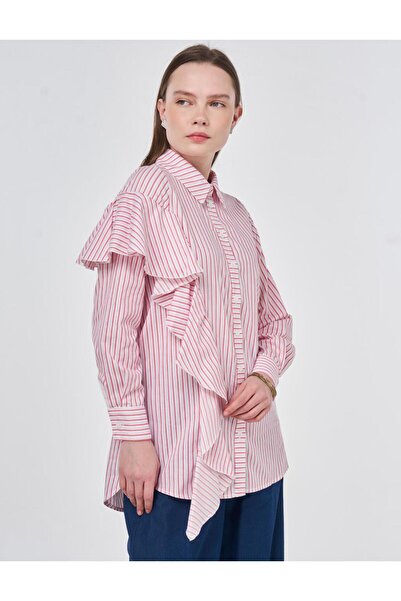 KYR Cotton Piece Tunic with Flywheel Detail in Fuchsia