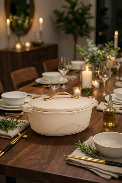 Mirolex Luxury Beige 3L Insulated Hotpot Casserole | Stainless Steel Liner, G...