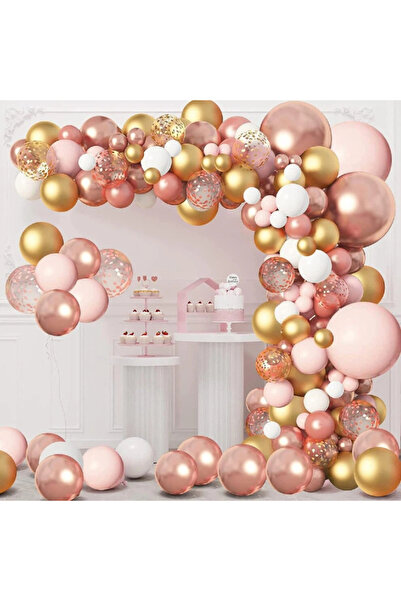 Other 154 pieces of rose gold balloon set, suitable for proposals, bacheloret...