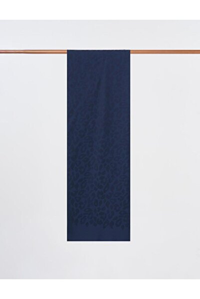 Kayra Abstract Pattern Bamboo Shawl Navy Blue