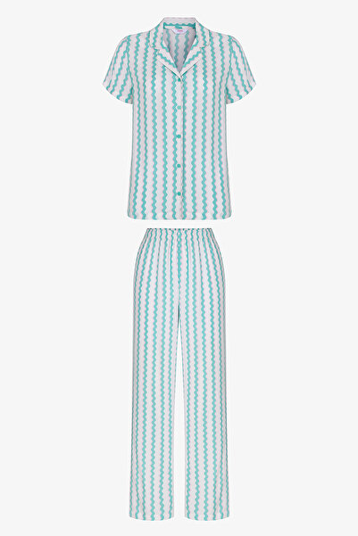 Penti Cyan Gaia Shirt Pants Pajama Set