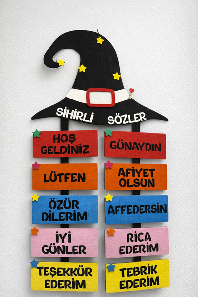 damlakidsmoda Sihirli sözler keçe eğitim materyali