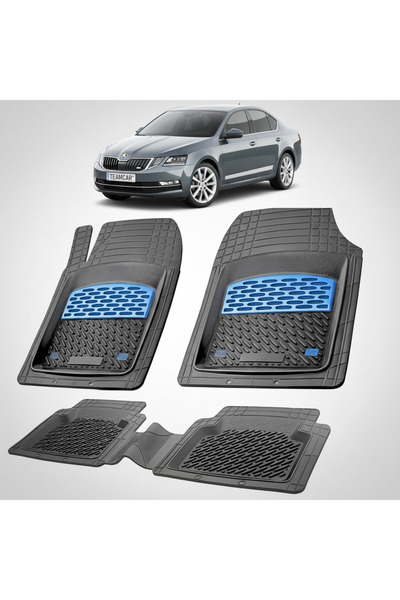 TEAMCAR Πατάκια δαπέδου Skoda Octavia III Συμβατά Sedan 2013-2020 | Μπλε