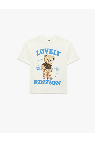 Koton Medvedić Štampano Ecru devojčica T-shirt 6SKG10410AK