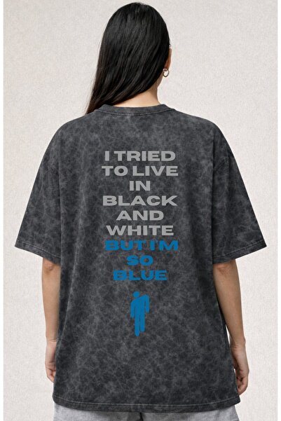 SEVBANO Tricou unisex supradimensionat cu imprimeu Billie Eilish Singer, spăl...