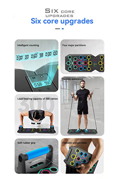 Axpeih 30in1 Foldable Push Up Board w/ Timer & Counter, Non-Slip Home Gym Che...