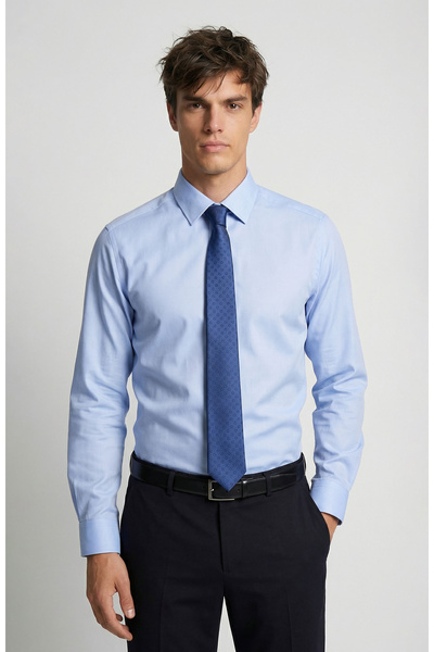 Network Non-Iron Mavi Gömlek Oxford Gömlek