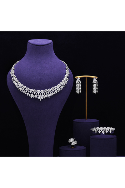 JEWELRY Dubai White Bridal Sets New Fashion Dubai Necklace Sets for Women Wed...
