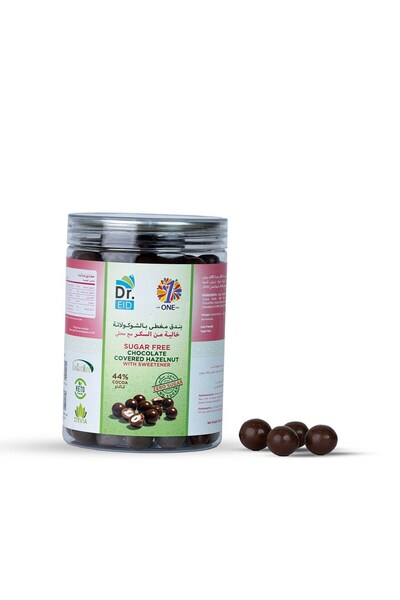 Dr. Eid Chocolate-coated hazelnuts, sugar-free – sweetened with stevia – 175g