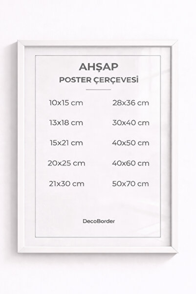 DecoBorder Ahşap Poster Çerçevesi Beyaz 40x60 cm Dikey