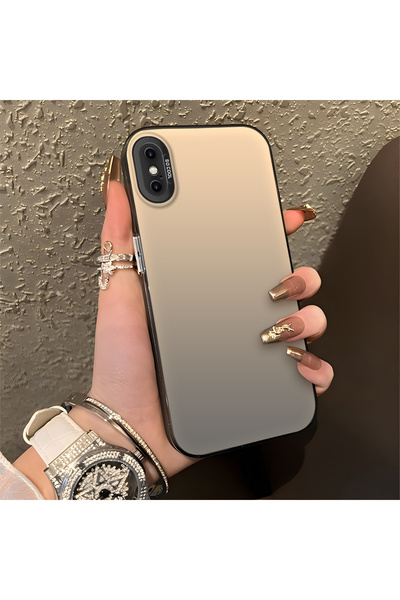 Hontinga iPhone XS Max Uyumlu Silikon Kenar Sert Arka Anti Düşme Telefon Kılıfı