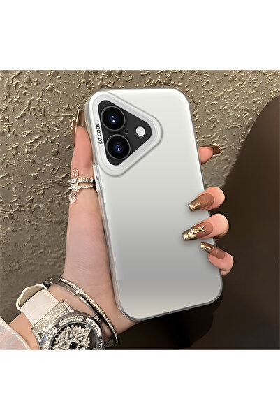 Hontinga iPhone 16 Plus Compatible Silicone Edge Hard Back Anti-Fall Phone Case