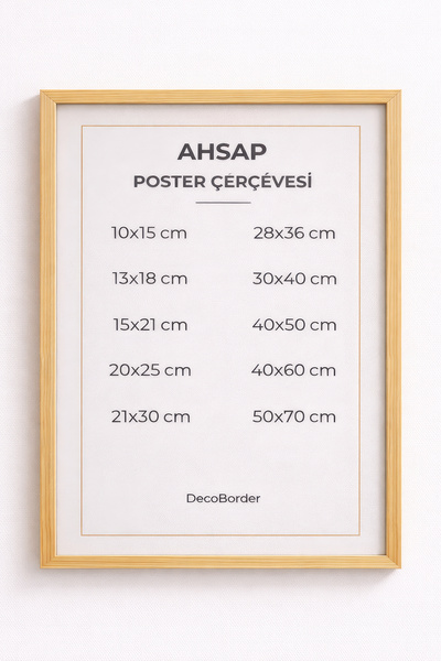 DecoBorder Ahşap Poster Çerçevesi Doğal 40x60 cm Dikey
