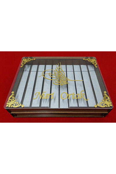 aswood Kişiye Özel İsim Yazılabilir 3 Katlı Ahşap Tesbih Koleksiyon Kutusu Do...