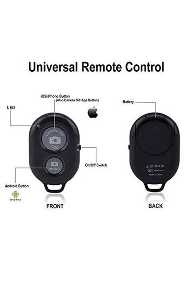 NO BRAND Bluetooth Remote Shutter Button for Selfie Stick & Tripod. Wireless camera clicker.