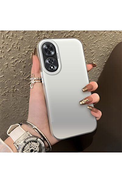 Hontinga OPPO A60 Uyumlu Silikon Kenar Sert Arka Anti Düşme Telefon Kılıfı