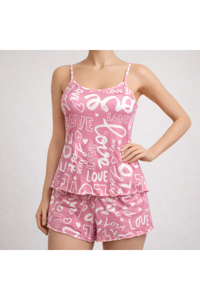 LUVENİSA Love Dream Suspender Women's Shorts Set