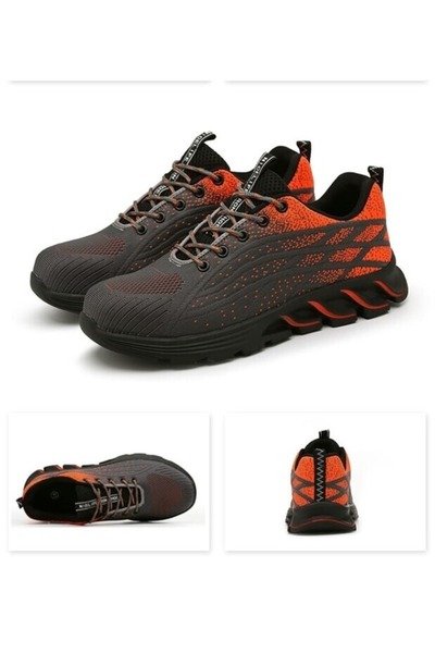 EKDANT Safety shoes, EKDANT, textile, metal toe, anti-slip, orange/grey, 44 EU