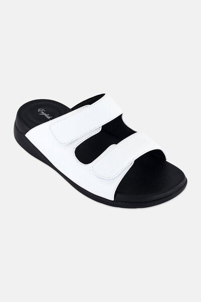 English Laundry Men Velcro Closure Arabic Sandals, White