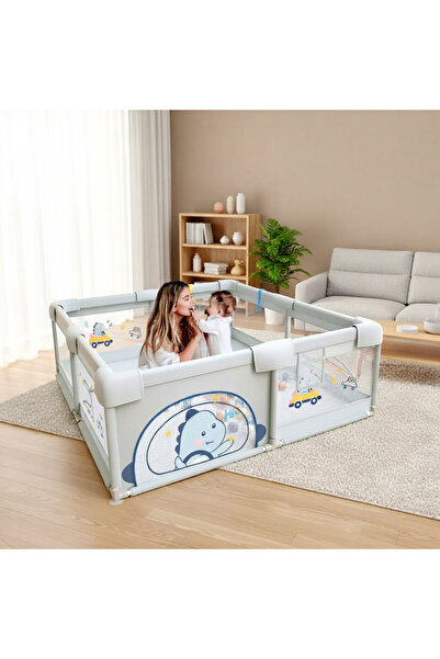 OEM Țarc De Joacă Pentru Copii, 120x180 Cm, 60 Bile Colorate, 2 Inele De Sust...