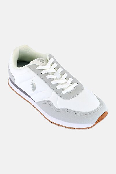 U.S. Polo Assn. Men Brand Logo Lace Up Casual Shoes, White