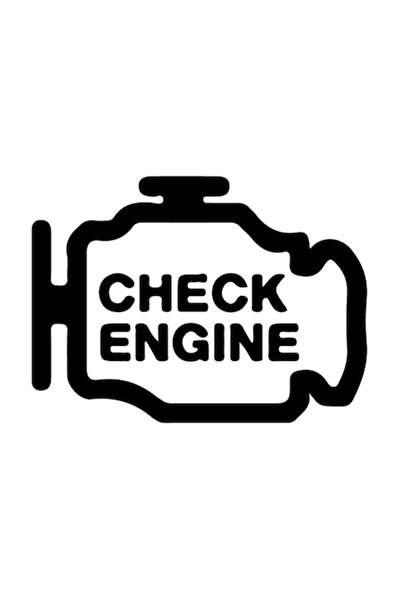 Universal Car Sticker 'Check engine', 10x8cm, black
