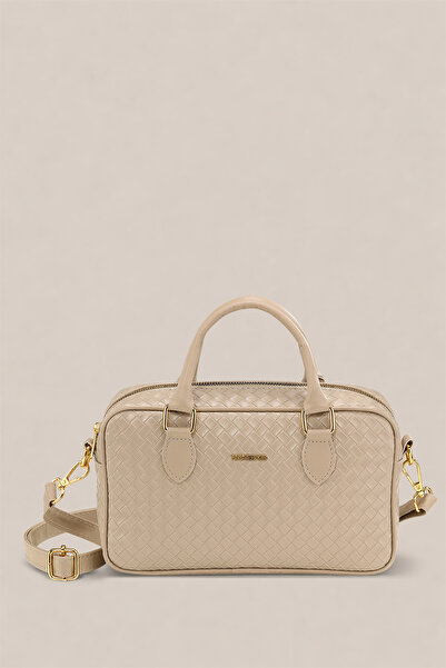 Housebags Krem pletena Teksturirano strukturisana Torba za rame sa podesivim ...