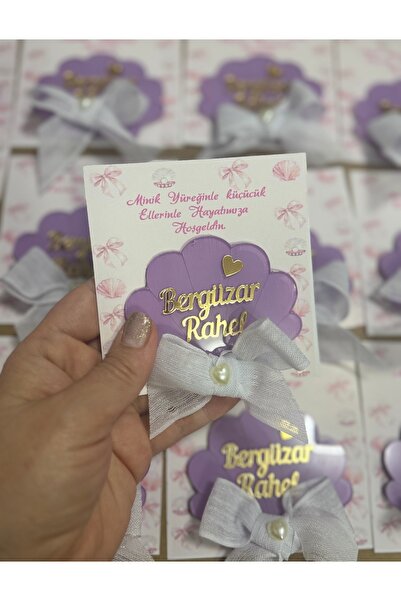 renkli mi renkli tasarım dünyası Bebek hediyelik magnet istiridye gold isimli...
