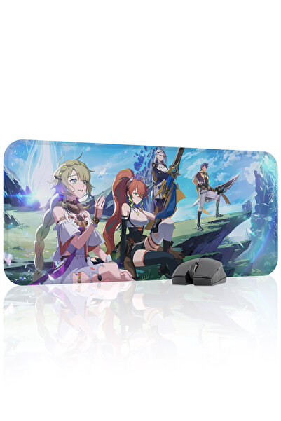 mousepad bastir لوحة ماوس الألعاب المطاطية المخيطة من Blue Protocol Star Reso...