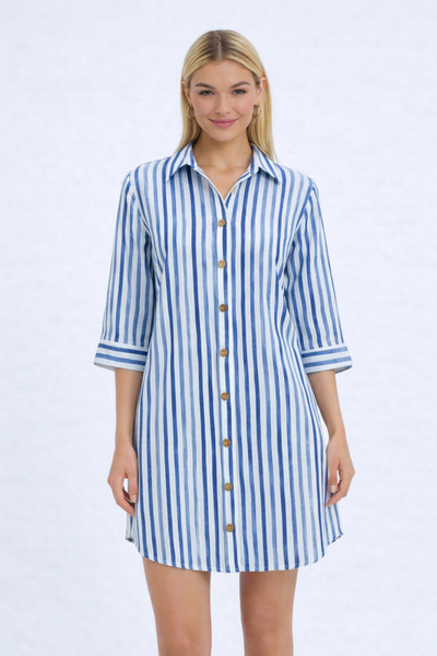 Heaven Ephesus Women's Linen Tunic- Linen Patterned Tunic-1550