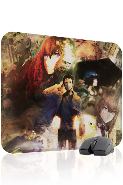 mousepad bastir Steins;Gate مانع للانزلاق لوحة ماوس مطاطية مخيطة V4 - 48X40 X...