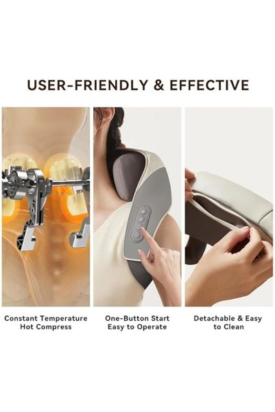 NO BRAND Wireless Back Muscle Relaxing Massage Pillow – Neck and Shoulder Massager for Pain Relief