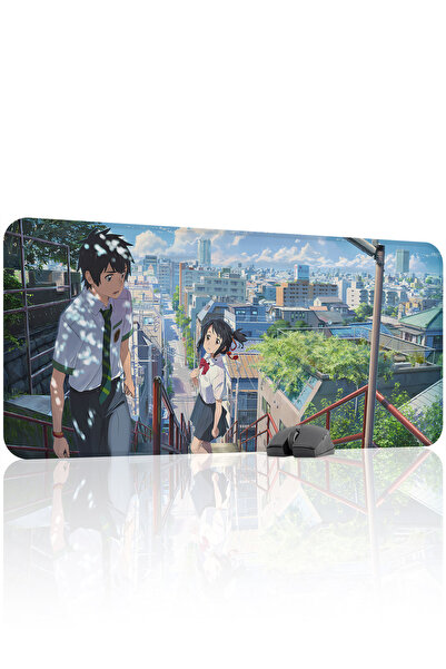 mousepad bastir Kimi no Na wa مانع للانزلاق لوحة ماوس مطاطية مخيطة V3 - 90x40...