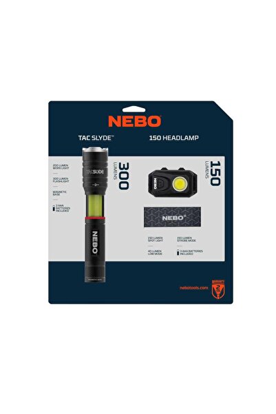 Victorinox NEBO 6746Tacslyde 300 Lümen Fener + 150 Lümen Kafa Feneri Seti