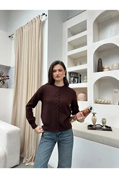 fujya Knitted Detail Fabric Buttoned Elite Knitwear Cardigan