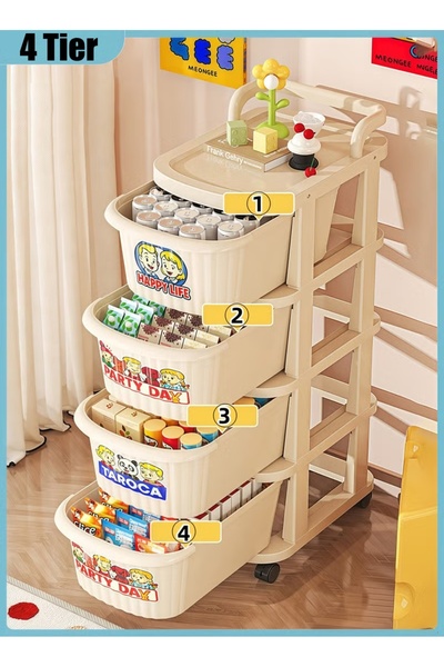 Generics 4 Drawers Storage Cart 4 Tier Storage Unit Rolling Utility Cart Trol...