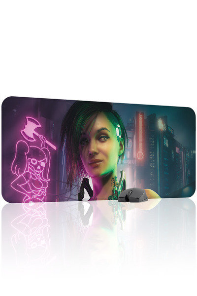 mousepad bastir Cyberpunk 2077 antialunecare Dikişli Rubber Mousepad V2 - 90x...