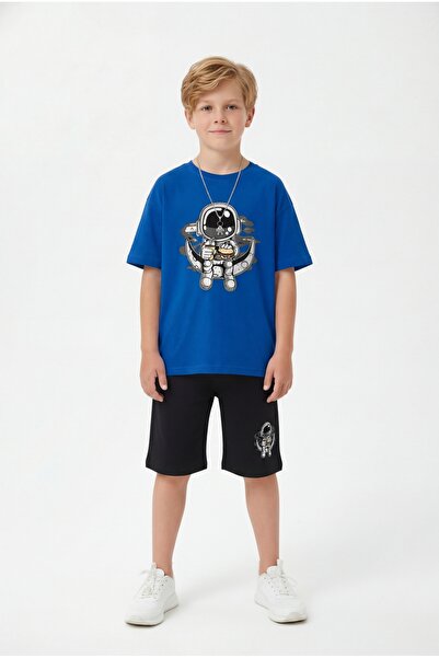 FYK KİDS Σετ μπλούζας και παντελονιού για αγόρια με στρογγυλή λαιμόκοψη, καλο...