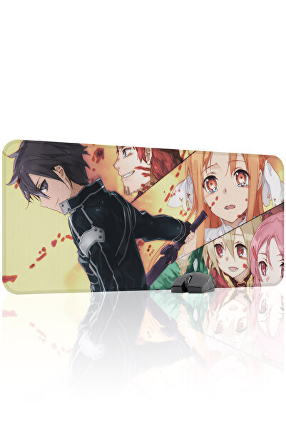 mousepad bastir لوحة ماوس مطاطية مخيطة من Sword Art Online مانع للانزلاق V3 -...