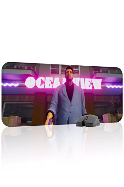 mousepad bastir لوحة ماوس الألعاب المطاطية المخيطة GTA Vice City مانع للانزلا...