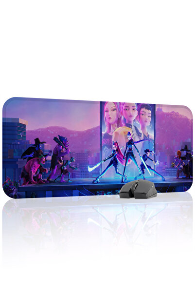 mousepad bastir لوحة ماوس الألعاب المطاطية المخيطة KPop Demon Hunters مانع لل...