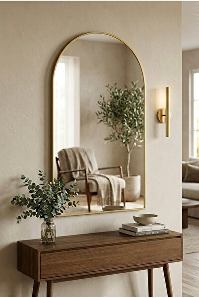 Marsah Home Gold Metal Çerçeveli 120x80 Cm Duvar Aynası