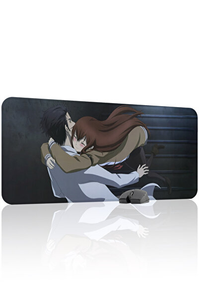 mousepad bastir Steins;Gate مانع للانزلاق لوحة ماوس مطاطية مخيطة V2 - 90x40 X...