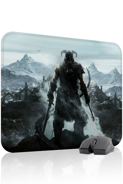 mousepad bastir لوحة ماوس الألعاب المطاطية المخيطة Skyrim مانع للانزلاق V1 - ...
