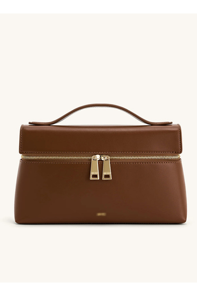 Noorksa حقيبة يد أنيقة وعملية، مناسبة للتنقلات اليومية (بني داكن)