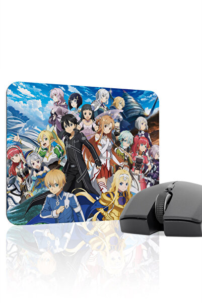 mousepad bastir لوحة ماوس مطاطية مخيطة من Sword Art Online مانع للانزلاق V4 -...