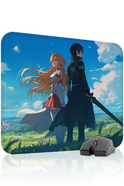 mousepad bastir لوحة ماوس مطاطية مخيطة من Sword Art Online مانع للانزلاق V1 -...