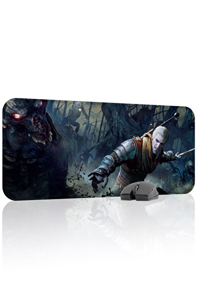 mousepad bastir لوحة ماوس مطاطية للألعاب من Witcher 3 ذات مانع للانزلاق خياطة...