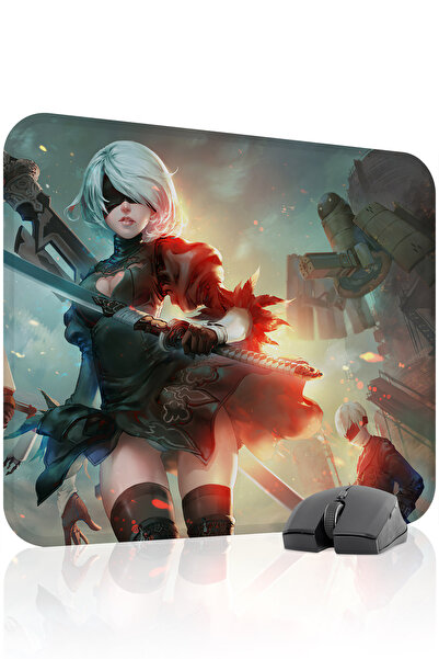 mousepad bastir لوحة ماوس مطاطية للألعاب NieR: Automata مانع للانزلاق Dikişli...