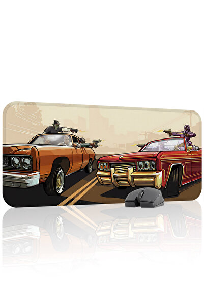 mousepad bastir لوحة ماوس للألعاب من المطاط المخيط GTA San Andreas مانع للانز...